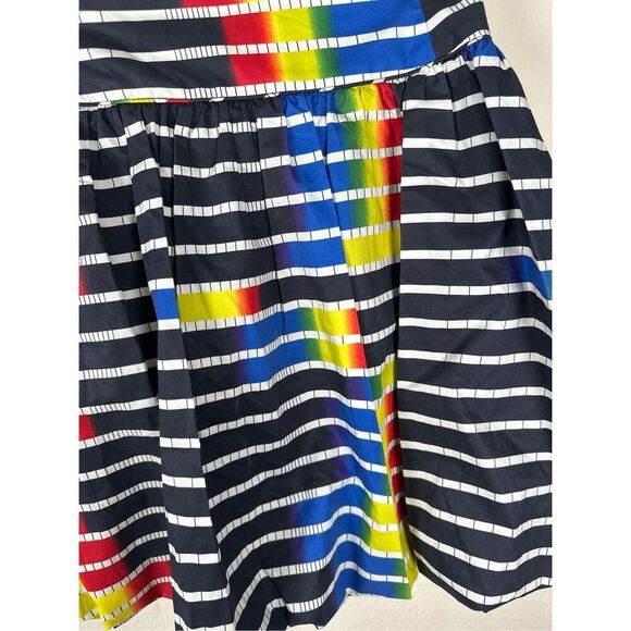 Kate Spade Saturday striped bubble skirt multi color funky fun bright sz 8 - Picture 2 of 8